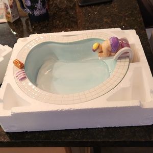 Vintage Lotus 1995 swimming woman chips and salsa bowl